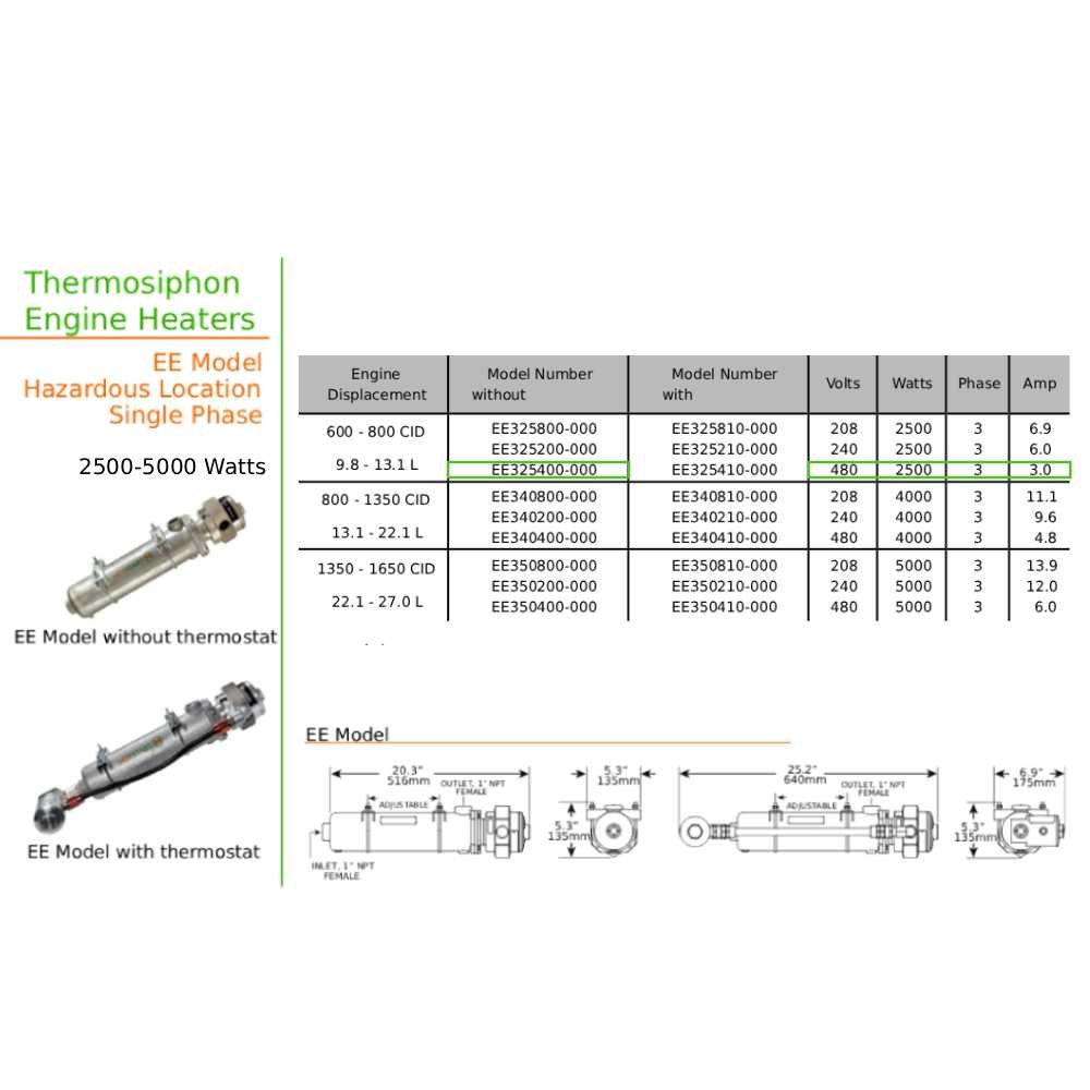Original EE325400-000 | EE Engine Heater