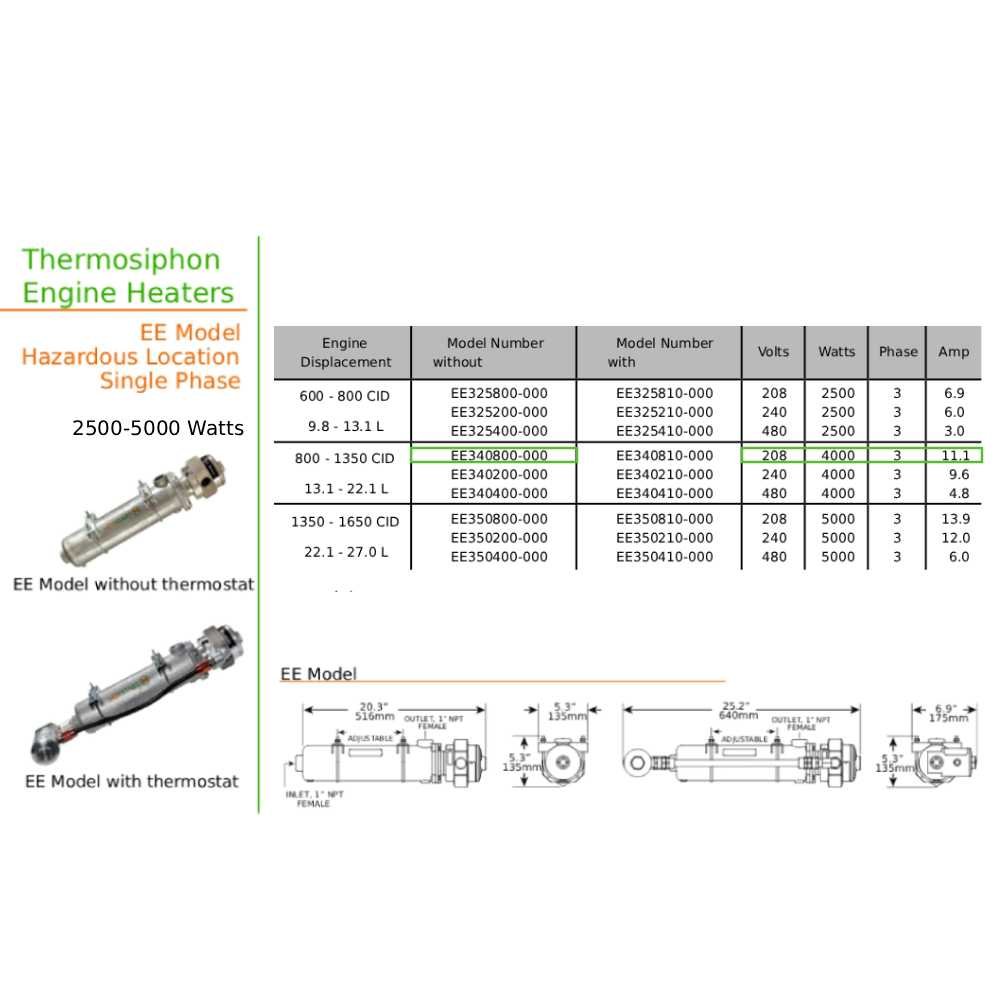 Original EE340800-000 | EE Engine Heater