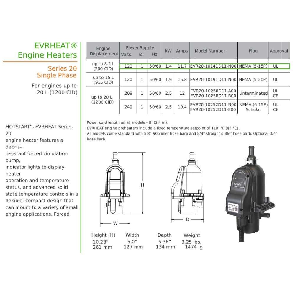 Original EVR20-10141D11-N00 | Pump Circulation Heaters