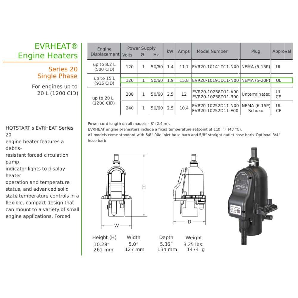 Original EVR20-10191D11-N00 | Pump Circulation Heaters