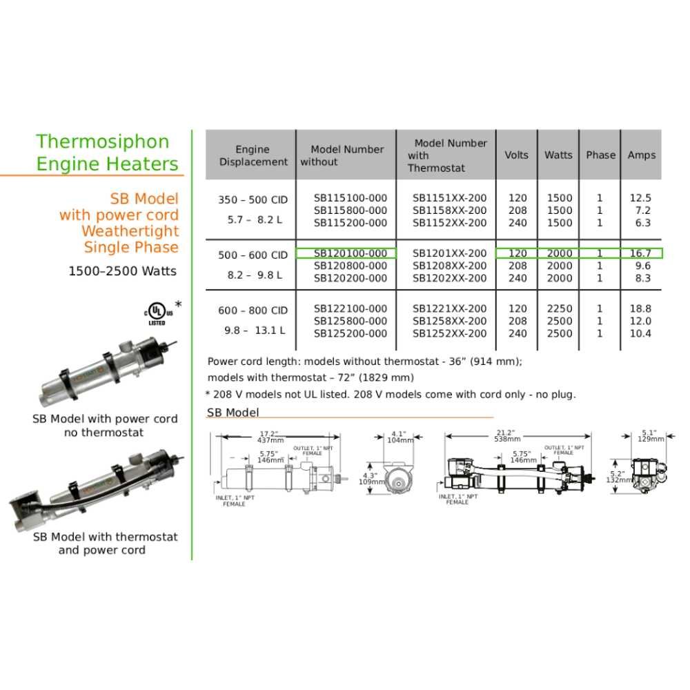 Original SB120100-000 | Engine Heater